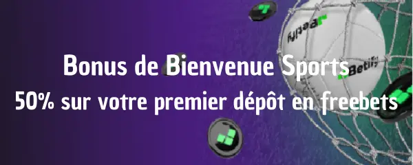 Bonus de Bienvenue Sports – 50% Jusqu'à 100 €
