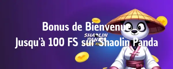 Bonus de bienvenue – Jusqu'à 100 FS sans Wager