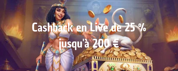 Cashback Live Casino – 15% jusqu'à 750€